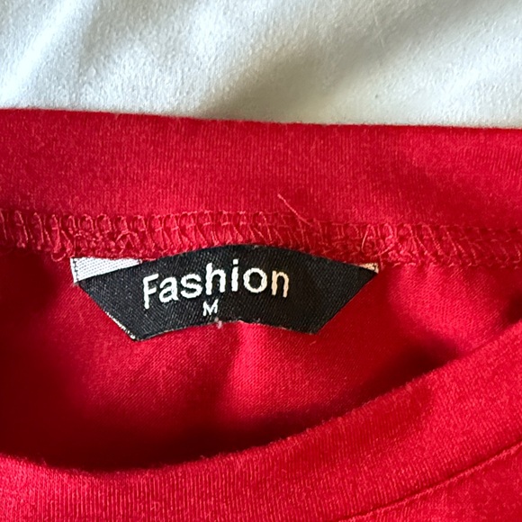 Red Ruffle Sleeve Top - Picture 2 of 3